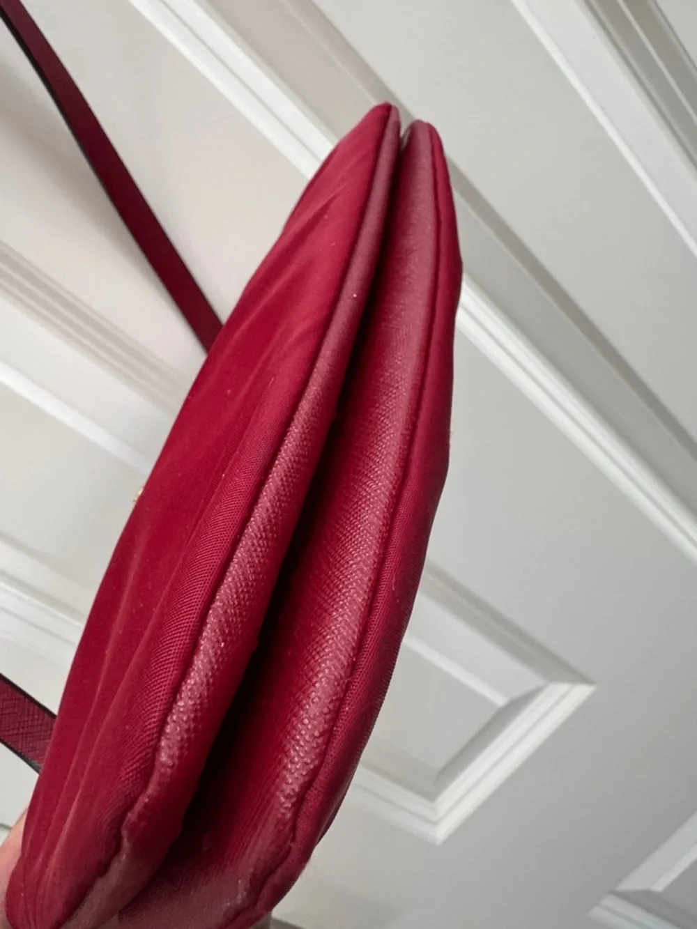 henri bendel burgundy crossbody with gold-tone accents - Picture 10 of 12